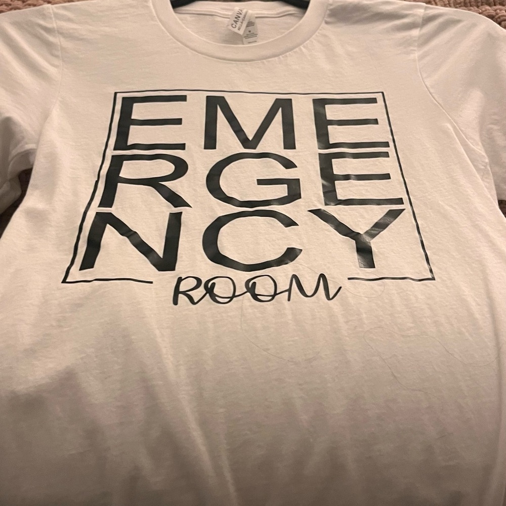 White Graphic Tee with Black Print